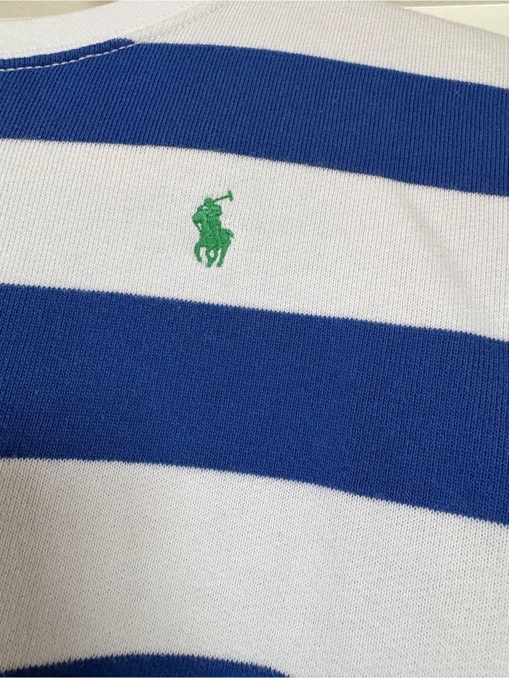 Polo by Ralph Lauren Blue and White Striped French Terry Cloth Sweatshirt Size 6 - Picture 6 of 6